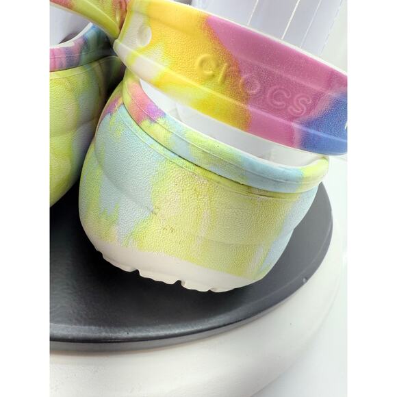Crocs Platform Classic Womens Size 10 Tie Dye Comfort Slip On Clogs 207151 Shoes - Picture 6 of 10